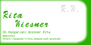 rita wiesner business card